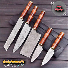 Damascus Steel Kitchen Knive Chef Set with Leather Cover Best Kitchen Item picture
