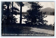 1915 Owls Head Mountain From Across Long Lake New York RPPC Photo Postcard picture