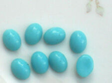 #1447 Vintage Glass Cabochons turquoise Dome Cottage 6x8mm Oval  NOS JAPAN picture