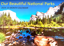 NATIONAL PARKS 2024 to Jan '25 15-Month WALL CALENDAR Yellowstone Teton Arcadia+ picture