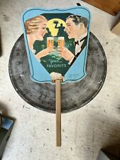 Rare Vintage Gluek’s Beer Advertising Paper Hand Fan Minneapolis Minnesota picture