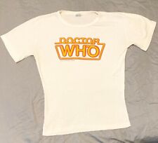Vintage 1981 BBC Doctor Who Neon Logo White Slim-Fit T-Shirt - Small picture