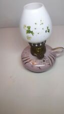 Vintage  Miniature Oil Lamp Pink And Gold Hand-painted Germany 60's picture