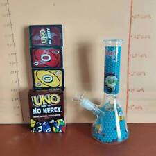 1X Uno No Mercy Card Game + 9in Handprint Heavy Beaker Water Pipe Bong Thick  picture