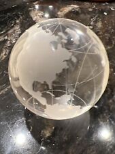 Oleg Cassini Crystal Globe Paperweight Signed Absolutely 💯 PERFECT picture