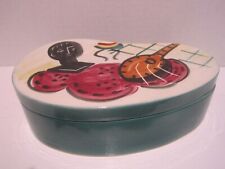 Jaru of California Mid Century Ceramic Box Abstract Cubist Kidney Shaped Box Sig picture