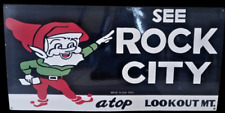 PORCELAIN SEE ROCK CITY ENAMEL SIGN 60X24 INCHES picture