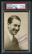 Maurice Chevalier signed autograph 3.5x5 Postcard French Actor & Singer PSA Slab picture