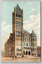 City Hall Syracuse New York Street View Government Cancel 1908 Antique Postcard picture