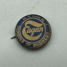 Vtg Antique Eagon School Of Business NY NJ Orig Paper Insert Badge Pinback G6  picture