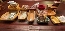 Lot of 13 Longaberger Baskets, Pottery, Liners, Protectors picture