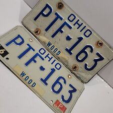1985 OHIO License Plate Pair PTF-163 man cave BAR picture
