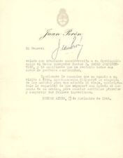 JUAN D. PERON (ARGENTINA) - THIRD PERSON TYPED LETTER SIGNED 11/13/1946 picture