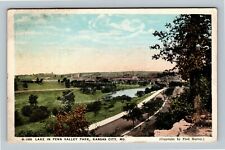 Kansas City MO, Scenic Penn Valley Park, Lake, Vintage Missouri c1922 Postcard picture