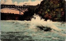 Whirlpool Rapids Niagra Falls Canada Scenic River Bridge Railroad DB Postcard picture