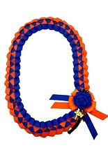 Grosgrain Ribbon Graduation Leis-Orange & Royal Blue School Colors  picture