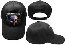 Come and Take It USA Flag Punisher Skull Black Embroidered Cap Hat picture