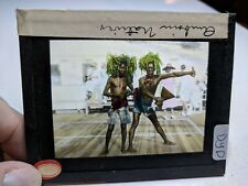 Colored Glass Slide DYD AMBON NATIVES MALUKU Island on ship extremely rare picture