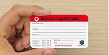 Emergency Medical ID wallet card for Medical Alert ID bracelets & Luggage Tags. picture