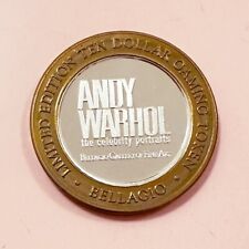 Bellagio Casino Gaming Token .999 Fine Silver Ten Dollars Andy Warhol Portraits picture