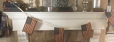 Vtg 12 Ft  Fabric Patriotic American FLAG PRIMITIVES BY KATHY GARLAND BANNER 4th picture