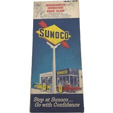 1964 Sunoco Road Map: Massachusetts Connecticut Rhode Island Vintage picture