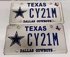 Vintage Texas Optional Dallas Cowboys License Plate Pair Set CY21M Expired picture