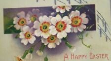 A Happy Easter Flower Embroidered Postcard antique c1909 tub15 picture
