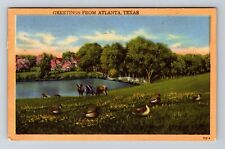 Atlanta TX-Texas, Scenic Greetings, c1956 Vintage Souvenir Postcard picture