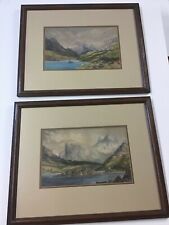 Two Antique Watercolors Identically Framed picture