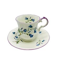 Vintage Elizabethan Fine Bone China Tea Cup & Saucer Blue Flower Purple England picture