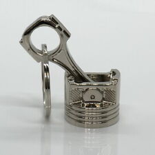 Piston Keychain Engine Connecting Rod Metal Keyring Key Chain Chrome Silver Big picture