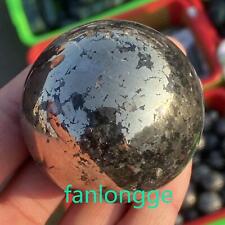 1pc Natural Chalcopyrite Carved sphere quartz crystal Ball Reiki Healing 40mm+ picture
