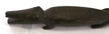 Alligator Figurine Crocodile Vintage Hand Carved Wooden African  picture