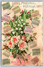 Victorian Trade Card 1890 ladies Perfumed Calendar Hoyt's German Coloene ~2367 picture