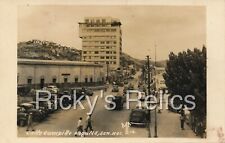 B&W RPPC Calle Campillo Nogales Sonora Bull Ring Street Scene 1940s Mexico picture
