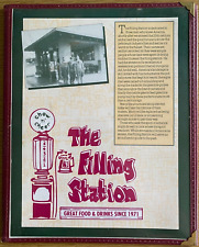 1980s THE FILLING STATION vintage dinner menu DAVENPORT, IOWA gas and oil theme picture