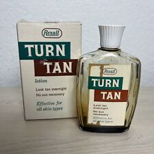 Vintage Rexall Turn Tan Lotion Box and Empty BottleOvernight Sunless 1960s 1970 picture