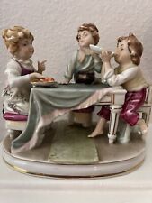  Porcelain Figurine 5.5 - Vintage Children At Table Eating like Scheibe Alsbach picture