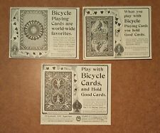 Antique U.S. Playing Card Co. - Bicycle Mixed Deck Designs -  1903 Art AD LOT picture