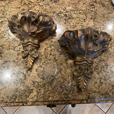 Pair Of Gold Resin Planter Sconces Deal picture