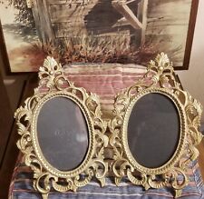 c. 1940's RARE Victorian-Style Gold/Brass Openwork Picture Frames TRUE VINTAGE picture