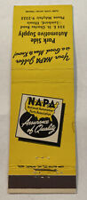 Vintage Napa Matchbook Cover Park Side Automotive Supply Lombard, Illinois sc223 picture