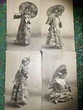 Antique 1904 Photos Orientalism White Girl Dressed As Japanese Geisha Kimono Fan picture