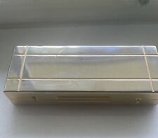 Hinged Silver and Gold Tone  Cigarette  Box Vintage Italy picture