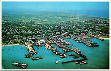 1973 Air View Of Nantucket Docks & Waterfront Massachusetts MA Vintage Postcard picture