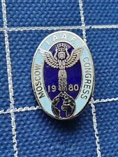 Enamel pin badge anstecknadel IAAF congress Moscow 1980 athletic athletics USSR picture