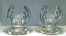 🌺  VINTAGE Heisey  CRYSTAL CANDLE STICK HOLDERS WONDERFUL picture