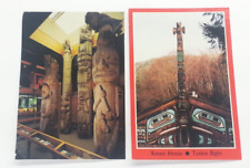 2 Vintage Alaska Postcards Raven House Totem Bight Totem Heritage Center picture
