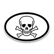 Skull and Crossbones Oval Magnet Decal, 4x6 Inches, Automotive Magnet picture